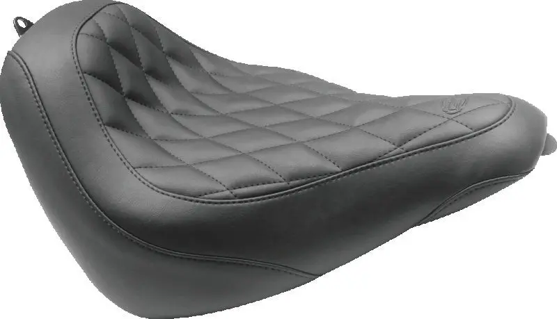 Mustang Harley-Davidson Softail Slim Wide Tripper Solo Seat – 2018–2021, Diamond-Stitch Black Vinyl 1
