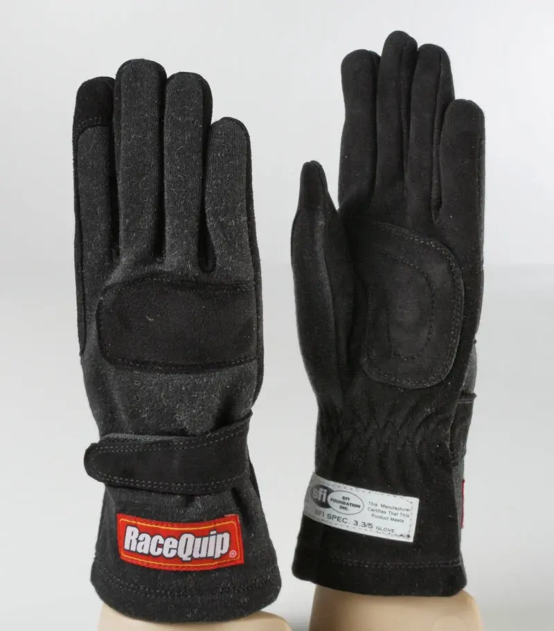 Racequip Sfi-5 Certified Racing Gloves – Dual-Layer Black, Large (Model K10) 1