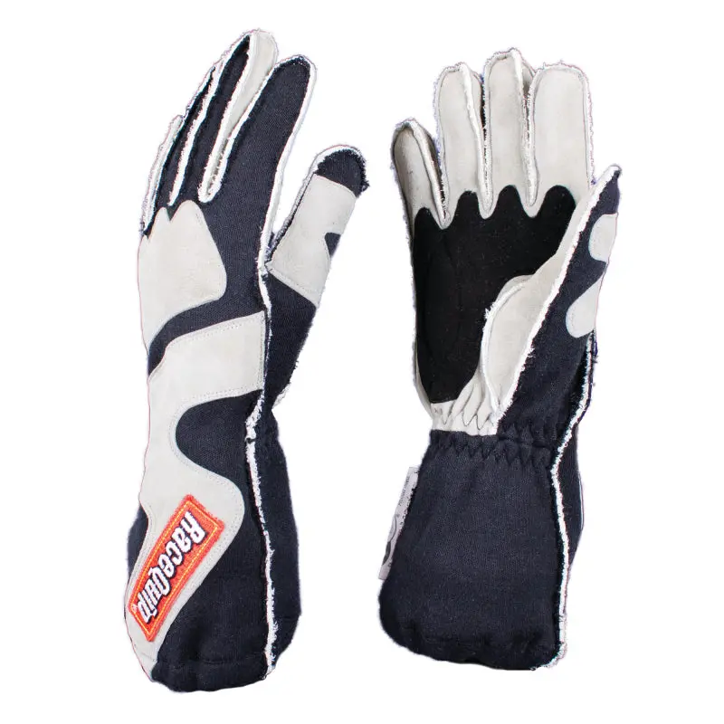 Racequip Sfi-5 Certified Racing Gloves – Gray/Black Xl With Closure System, Extended Outseam 1