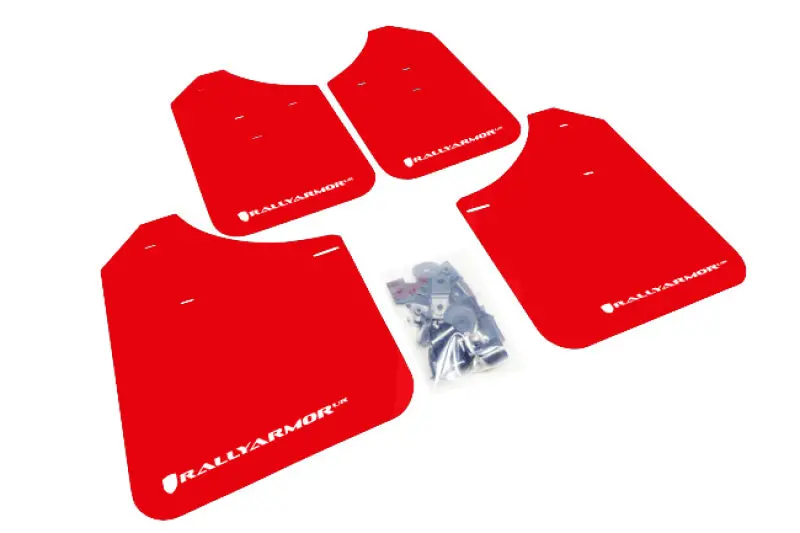 Rally Armor Red Universal Mud Flaps With White Logo – Fits 2002–2007 Subaru Wrx/Sti/Rs/2.5I (Wagons May Require Modification) 1