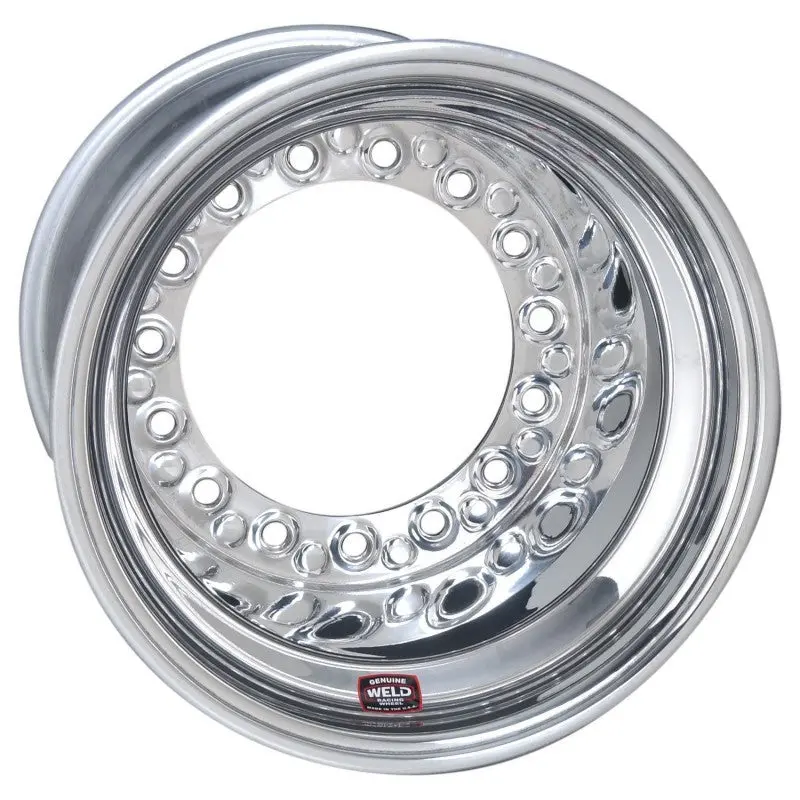 Weld Wide 5 Xl Direct Mt Beadlock Wheel — 15X10", 5X10.25" Bolt Pattern, 4" Backspace, Polished Finish With 6-Dzus Cover 1
