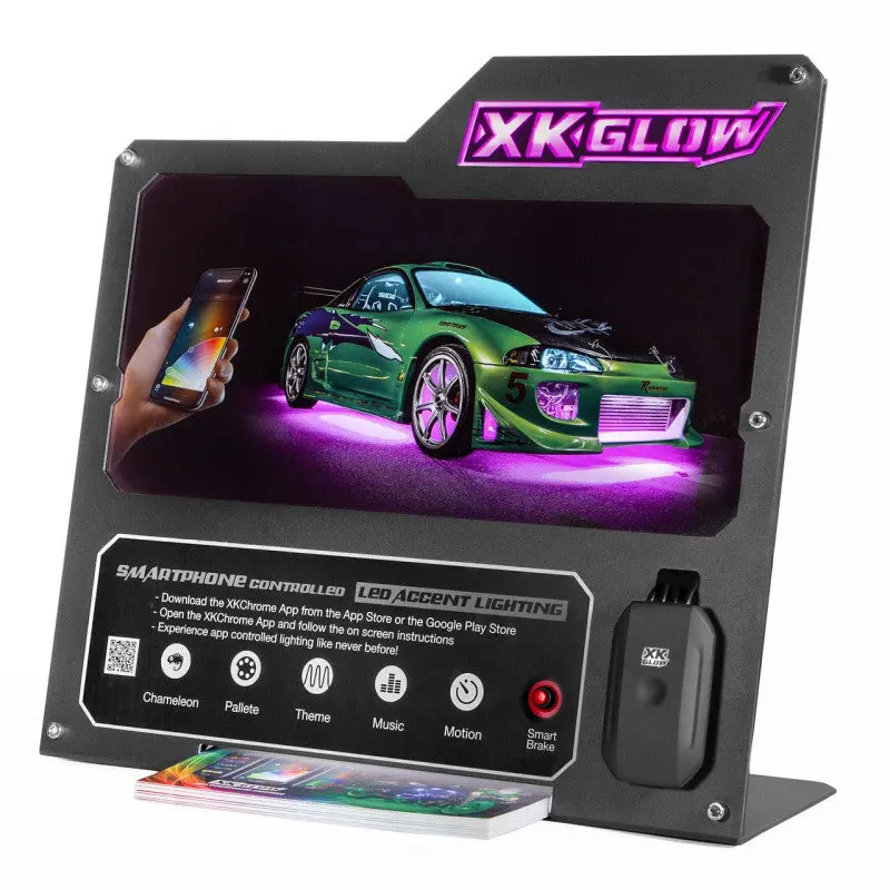 Xk Glow Countertop Vehicle Display Stand – Second-Gen Metal Frame (Auto Show Style) 1